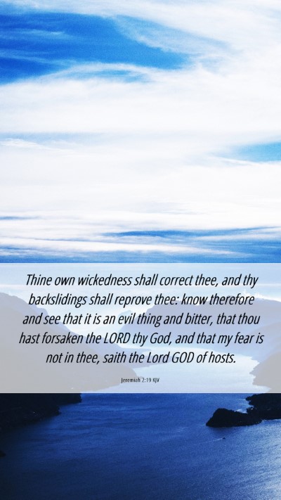 Picture 06 - Jeremiah 2:19 KJV Mobile Phone Wallpaper - Thine own wickedness shall correct thee, and thy - Mobile Bible Verse Wallpaper