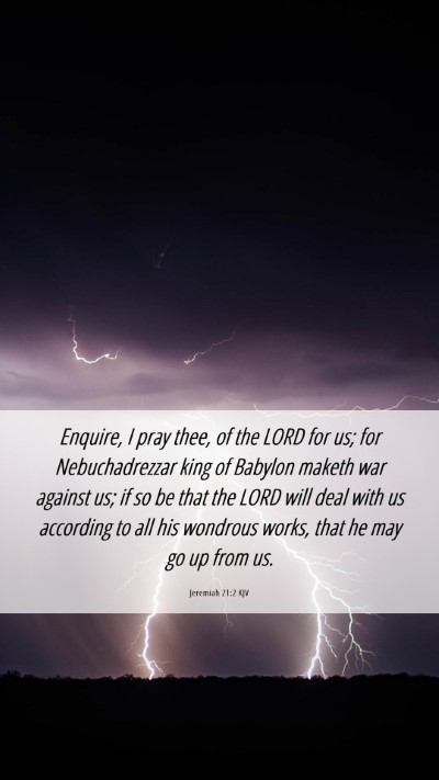 Picture 06 - Jeremiah 21:2 KJV Mobile Phone Wallpaper - Enquire, I pray thee, of the LORD for us; for - Mobile Bible Verse Wallpaper