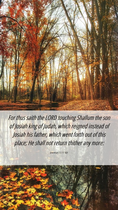 Picture 06 - Jeremiah 22:11 KJV Mobile Phone Wallpaper - For thus saith the LORD touching Shallum the son - Mobile Bible Verse Wallpaper
