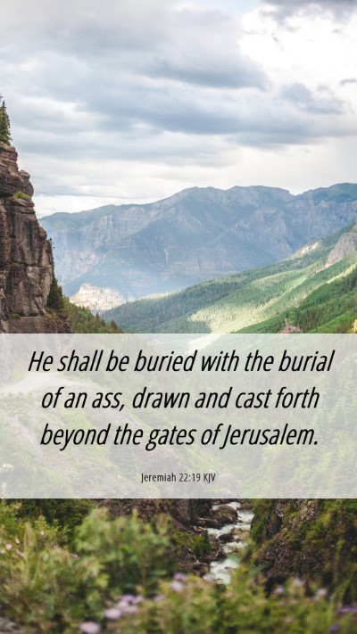 Picture 06 - Jeremiah 22:19 KJV Mobile Phone Wallpaper - He shall be buried with the burial of an ass, - Mobile Bible Verse Wallpaper