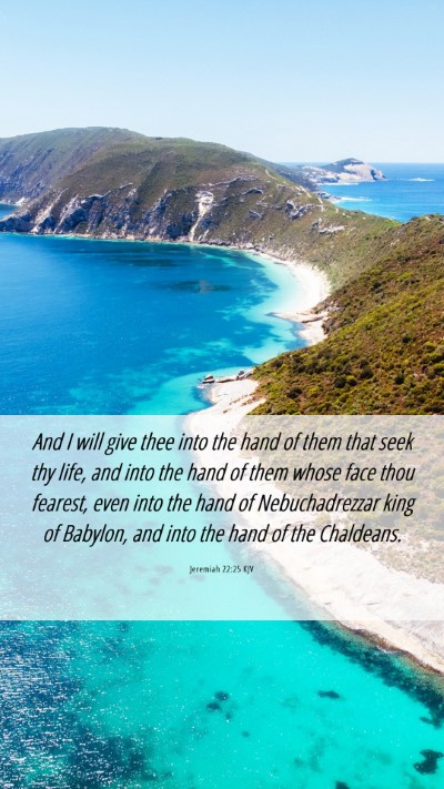 Picture 06 - Jeremiah 22:25 KJV Mobile Phone Wallpaper - And I will give thee into the hand of them that - Mobile Bible Verse Wallpaper