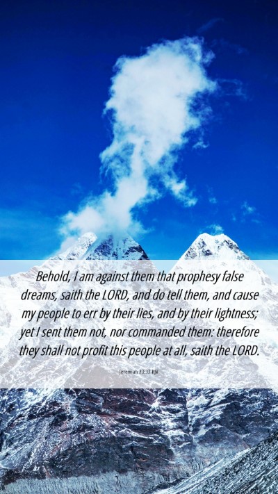Picture 06 - Jeremiah 23:32 KJV Mobile Phone Wallpaper - Behold, I am against them that prophesy false - Mobile Bible Verse Wallpaper