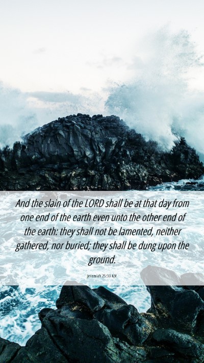 Picture 06 - Jeremiah 25:33 KJV Mobile Phone Wallpaper - And the slain of the LORD shall be at that day - Mobile Bible Verse Wallpaper
