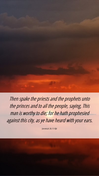 Picture 06 - Jeremiah 26:11 KJV Mobile Phone Wallpaper - Then spake the priests and the prophets unto the - Mobile Bible Verse Wallpaper