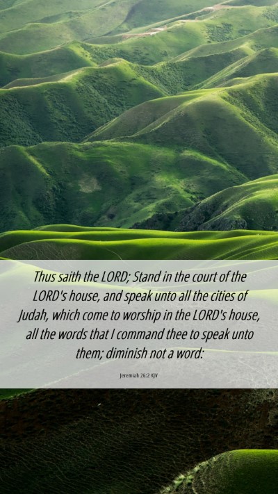 Picture 06 - Jeremiah 26:2 KJV Mobile Phone Wallpaper - Thus saith the LORD; Stand in the court of the - Mobile Bible Verse Wallpaper