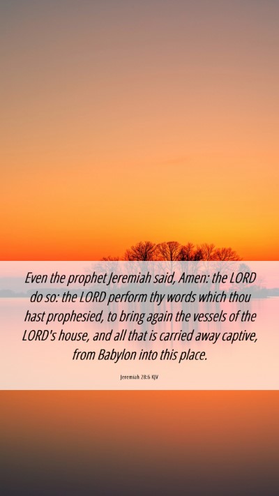 Picture 06 - Jeremiah 28:6 KJV Mobile Phone Wallpaper - Even the prophet Jeremiah said, Amen: the LORD do - Mobile Bible Verse Wallpaper