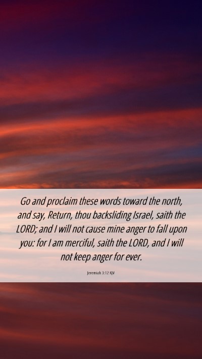 Picture 06 - Jeremiah 3:12 KJV Mobile Phone Wallpaper - Go and proclaim these words toward the north, and - Mobile Bible Verse Wallpaper
