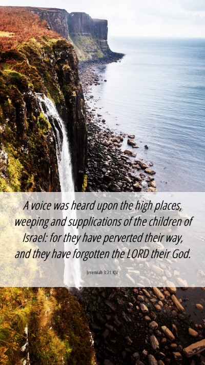 Picture 06 - Jeremiah 3:21 KJV Mobile Phone Wallpaper - A voice was heard upon the high places, weeping - Mobile Bible Verse Wallpaper