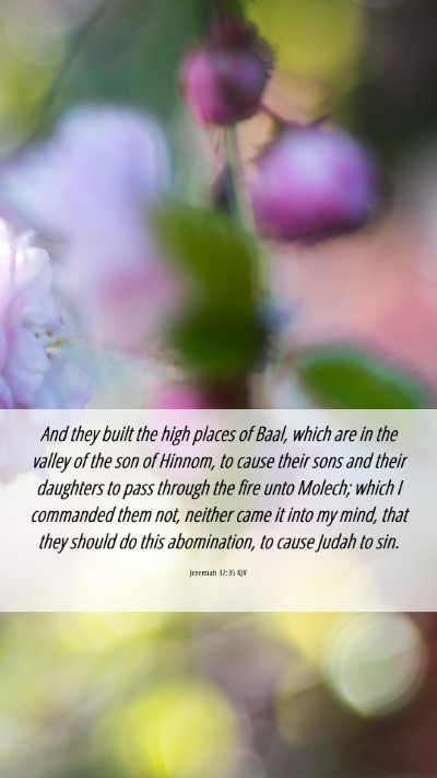 Picture 06 - Jeremiah 32:35 KJV Mobile Phone Wallpaper - And they built the high places of Baal, which are - Mobile Bible Verse Wallpaper