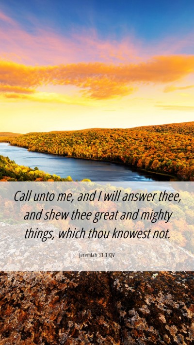 Picture 06 - Jeremiah 33:3 KJV Mobile Phone Wallpaper - Call unto me, and I will answer thee, and shew - Mobile Bible Verse Wallpaper