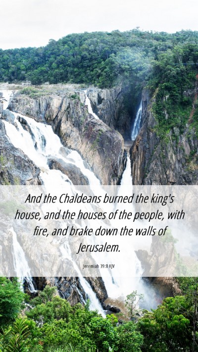Picture 06 - Jeremiah 39:8 KJV Mobile Phone Wallpaper - And the Chaldeans burned the king's house, and - Mobile Bible Verse Wallpaper