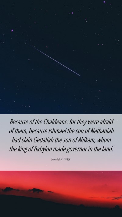 Picture 06 - Jeremiah 41:18 KJV Mobile Phone Wallpaper - Because of the Chaldeans: for they were afraid of - Mobile Bible Verse Wallpaper