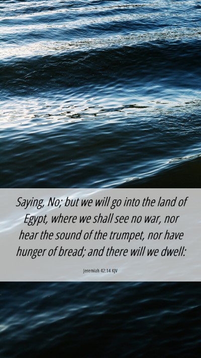 Picture 06 - Jeremiah 42:14 KJV Mobile Phone Wallpaper - Saying, No; but we will go into the land of - Mobile Bible Verse Wallpaper