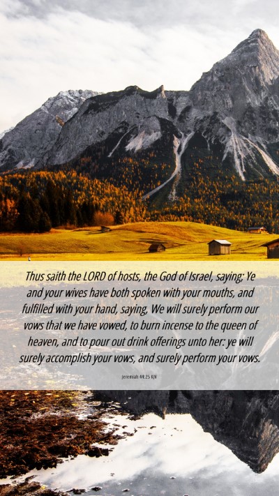Picture 06 - Jeremiah 44:25 KJV Mobile Phone Wallpaper - Thus saith the LORD of hosts, the God of Israel, - Mobile Bible Verse Wallpaper