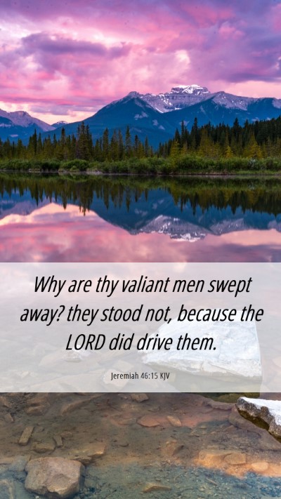 Picture 06 - Jeremiah 46:15 KJV Mobile Phone Wallpaper - Why are thy valiant men swept away? they stood - Mobile Bible Verse Wallpaper