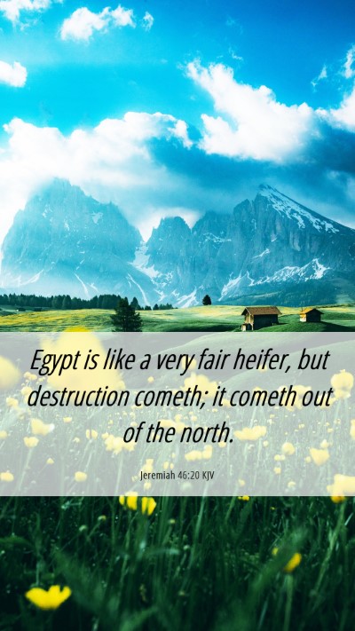 Picture 06 - Jeremiah 46:20 KJV Mobile Phone Wallpaper - Egypt is like a very fair heifer, but destruction - Mobile Bible Verse Wallpaper