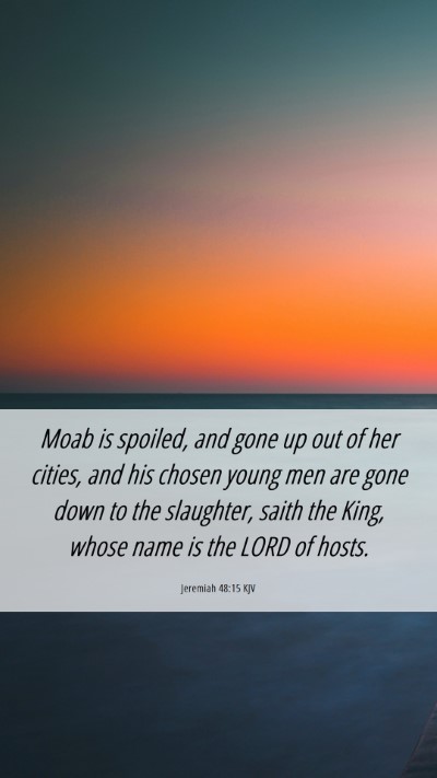 Picture 06 - Jeremiah 48:15 KJV Mobile Phone Wallpaper - Moab is spoiled, and gone up out of her cities, - Mobile Bible Verse Wallpaper