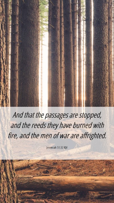 Picture 06 - Jeremiah 51:32 KJV Mobile Phone Wallpaper - And that the passages are stopped, and the reeds - Mobile Bible Verse Wallpaper