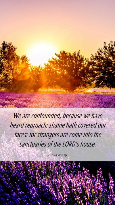 Picture 06 - Jeremiah 51:51 KJV Mobile Phone Wallpaper - We are confounded, because we have heard - Mobile Bible Verse Wallpaper