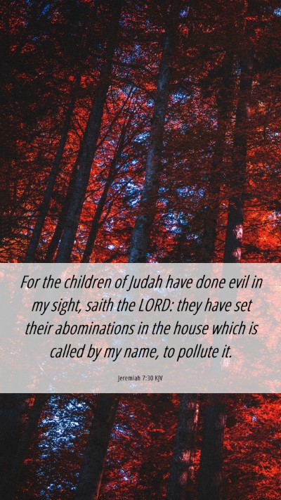 Picture 06 - Jeremiah 7:30 KJV Mobile Phone Wallpaper - For the children of Judah have done evil in my - Mobile Bible Verse Wallpaper