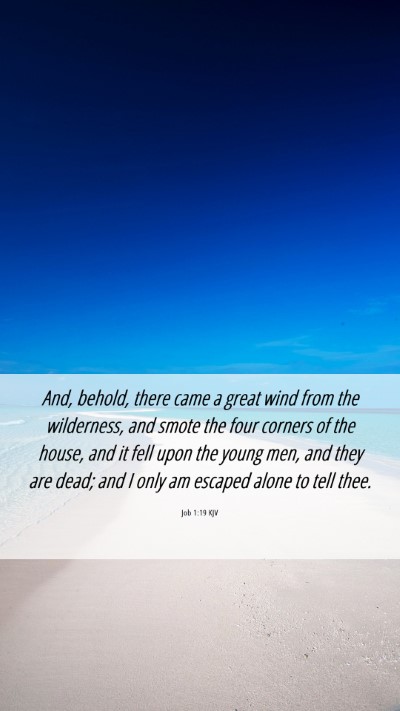 Picture 06 - Job 1:19 KJV Mobile Phone Wallpaper - And, behold, there came a great wind from the - Mobile Bible Verse Wallpaper