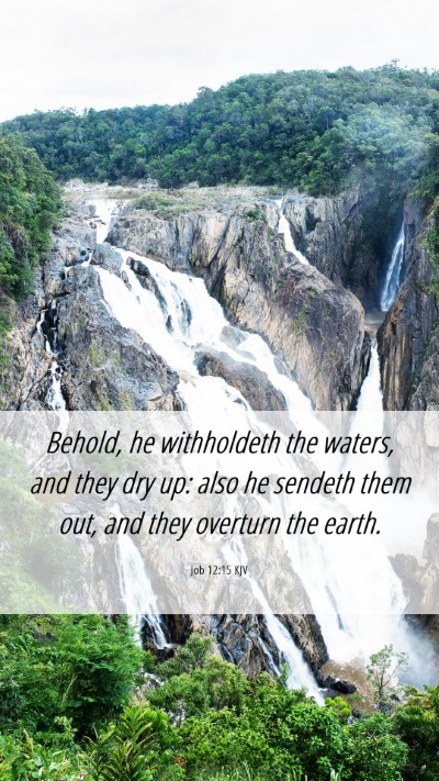 Picture 06 - Job 12:15 KJV Mobile Phone Wallpaper - Behold, he withholdeth the waters, and they dry - Mobile Bible Verse Wallpaper