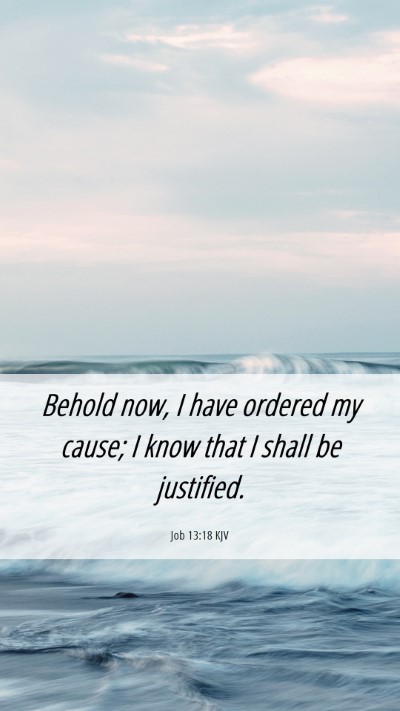 Picture 06 - Job 13:18 KJV Mobile Phone Wallpaper - Behold now, I have ordered my cause; I know that - Mobile Bible Verse Wallpaper