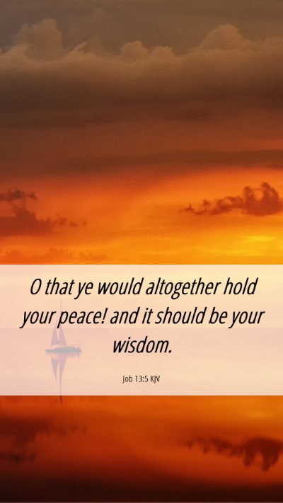 Picture 06 - Job 13:5 KJV Mobile Phone Wallpaper - O that ye would altogether hold your peace! and - Mobile Bible Verse Wallpaper