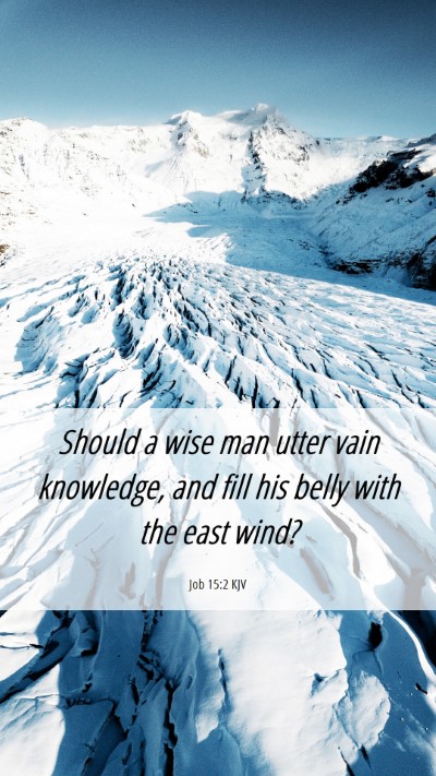 Picture 06 - Job 15:2 KJV Mobile Phone Wallpaper - Should a wise man utter vain knowledge, and fill - Mobile Bible Verse Wallpaper