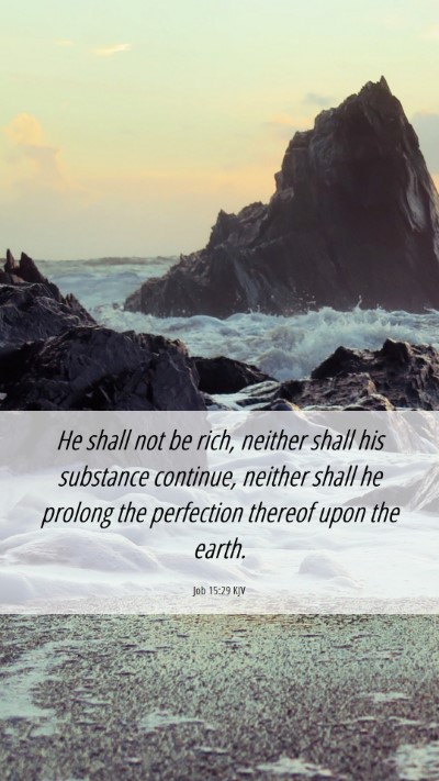 Picture 06 - Job 15:29 KJV Mobile Phone Wallpaper - He shall not be rich, neither shall his substance - Mobile Bible Verse Wallpaper