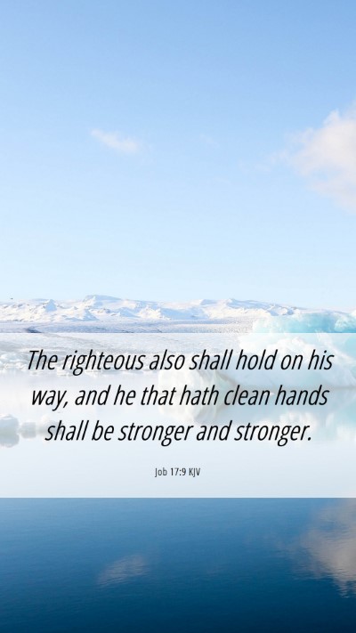 Picture 06 - Job 17:9 KJV Mobile Phone Wallpaper - The righteous also shall hold on his way, and he - Mobile Bible Verse Wallpaper