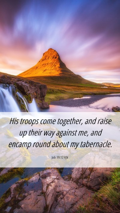 Picture 06 - Job 19:12 KJV Mobile Phone Wallpaper - His troops come together, and raise up their way - Mobile Bible Verse Wallpaper