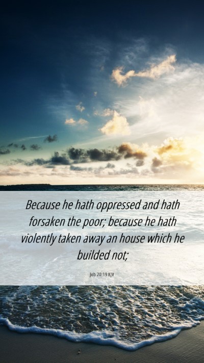 Picture 06 - Job 20:19 KJV Mobile Phone Wallpaper - Because he hath oppressed and hath forsaken the - Mobile Bible Verse Wallpaper