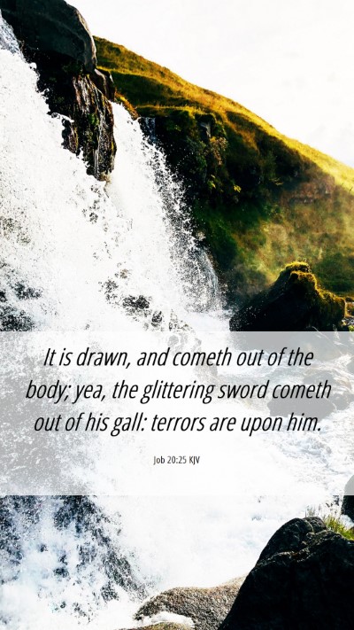 Picture 06 - Job 20:25 KJV Mobile Phone Wallpaper - It is drawn, and cometh out of the body; yea, the - Mobile Bible Verse Wallpaper