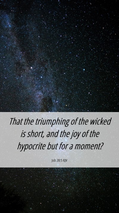 Picture 06 - Job 20:5 KJV Mobile Phone Wallpaper - That the triumphing of the wicked is short, and - Mobile Bible Verse Wallpaper
