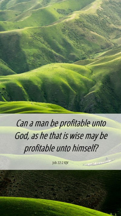 Picture 06 - Job 22:2 KJV Mobile Phone Wallpaper - Can a man be profitable unto God, as he that is - Mobile Bible Verse Wallpaper