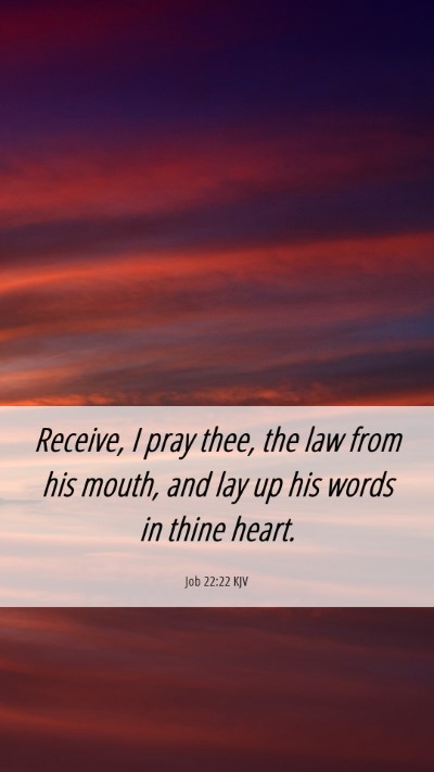 Picture 06 - Job 22:22 KJV Mobile Phone Wallpaper - Receive, I pray thee, the law from his mouth, and - Mobile Bible Verse Wallpaper