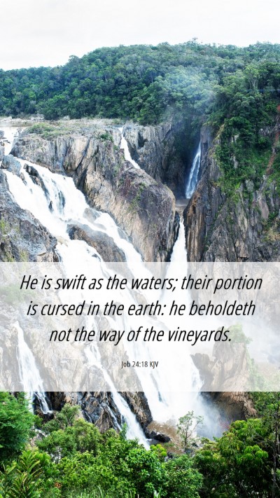 Picture 06 - Job 24:18 KJV Mobile Phone Wallpaper - He is swift as the waters; their portion is - Mobile Bible Verse Wallpaper