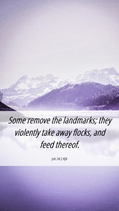Picture 06 - Job 24:2 KJV Mobile Phone Wallpaper - Some remove the landmarks; they violently take - Mobile Bible Verse Wallpaper