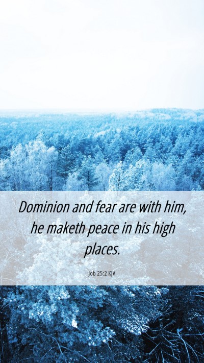 Picture 06 - Job 25:2 KJV Mobile Phone Wallpaper - Dominion and fear are with him, he maketh peace - Mobile Bible Verse Wallpaper