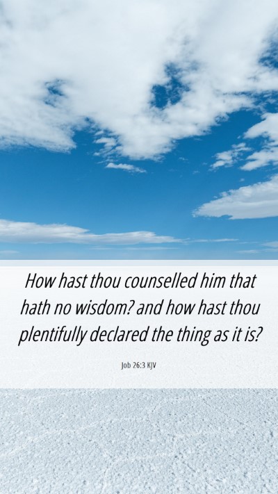 Picture 06 - Job 26:3 KJV Mobile Phone Wallpaper - How hast thou counselled him that hath no wisdom? - Mobile Bible Verse Wallpaper