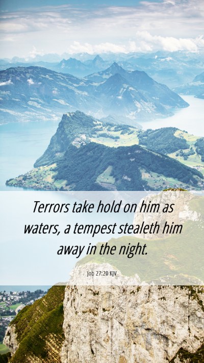 Picture 06 - Job 27:20 KJV Mobile Phone Wallpaper - Terrors take hold on him as waters, a tempest - Mobile Bible Verse Wallpaper