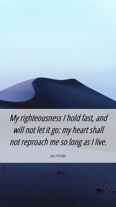 Picture 06 - Job 27:6 KJV Mobile Phone Wallpaper - My righteousness I hold fast, and will not let it - Mobile Bible Verse Wallpaper