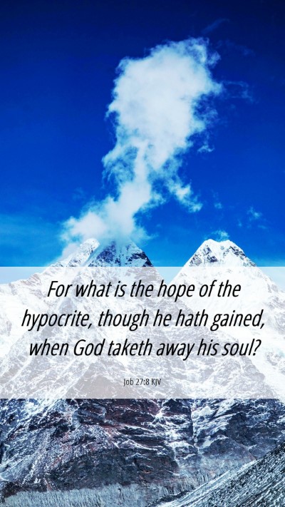 Picture 06 - Job 27:8 KJV Mobile Phone Wallpaper - For what is the hope of the hypocrite, though he - Mobile Bible Verse Wallpaper