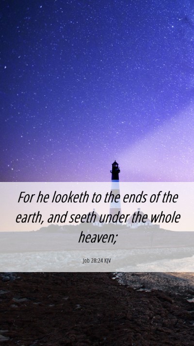 Picture 06 - Job 28:24 KJV Mobile Phone Wallpaper - For he looketh to the ends of the earth, and - Mobile Bible Verse Wallpaper