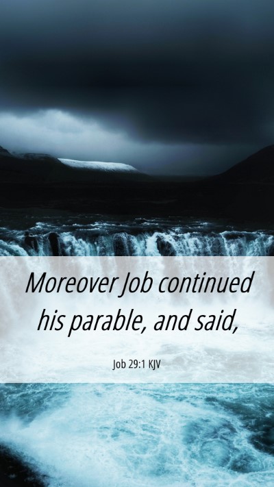 Picture 06 - Job 29:1 KJV Mobile Phone Wallpaper - Moreover Job continued his parable, and - Mobile Bible Verse Wallpaper