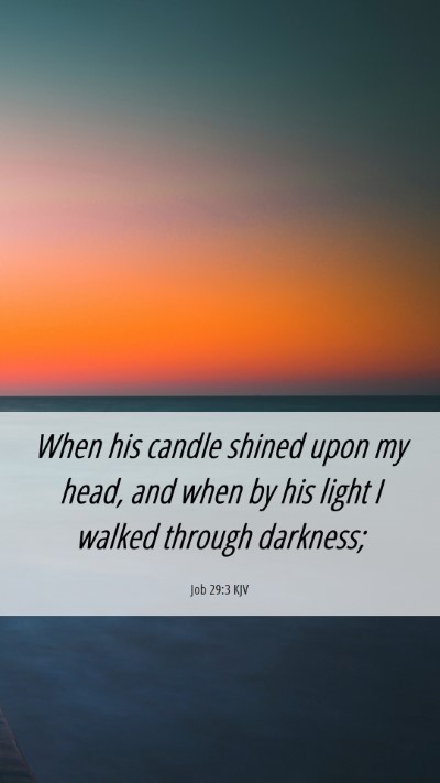 Picture 06 - Job 29:3 KJV Mobile Phone Wallpaper - When his candle shined upon my head, and when by - Mobile Bible Verse Wallpaper