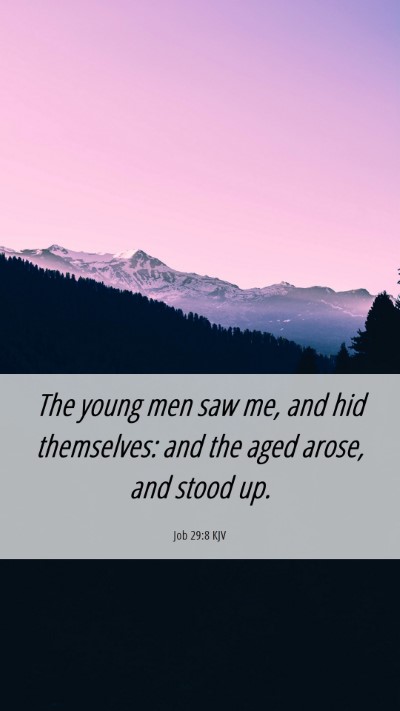 Picture 06 - Job 29:8 KJV Mobile Phone Wallpaper - The young men saw me, and hid themselves: and the - Mobile Bible Verse Wallpaper