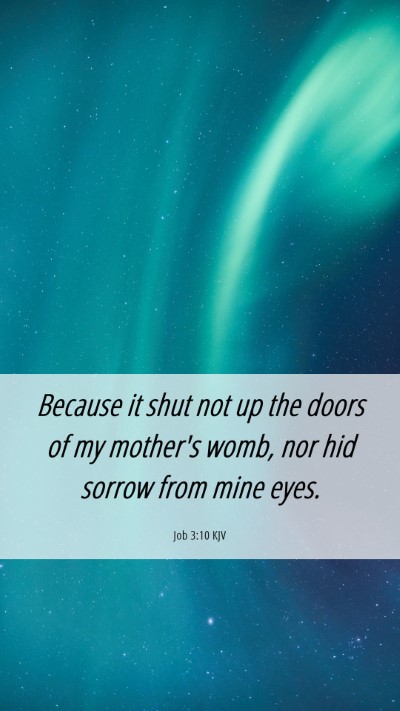 Picture 06 - Job 3:10 KJV Mobile Phone Wallpaper - Because it shut not up the doors of my mother's - Mobile Bible Verse Wallpaper
