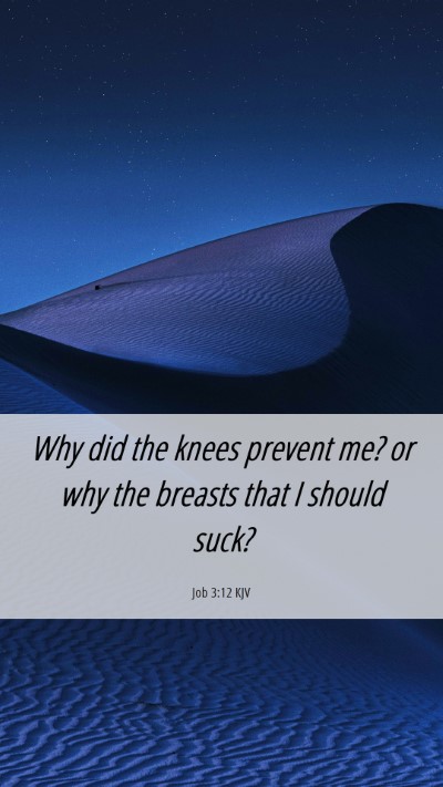 Picture 06 - Job 3:12 KJV Mobile Phone Wallpaper - Why did the knees prevent me? or why the breasts - Mobile Bible Verse Wallpaper